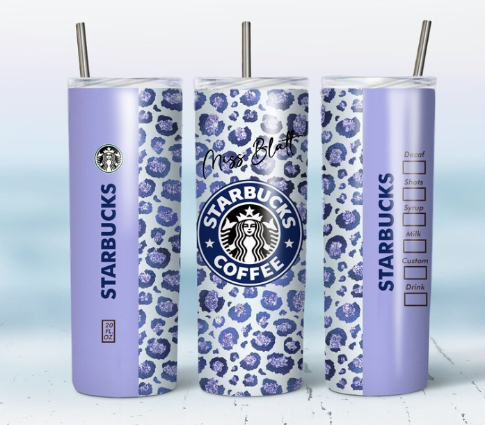 Purple Leopard Starbucks Tumbler – Orchard Creek Designs